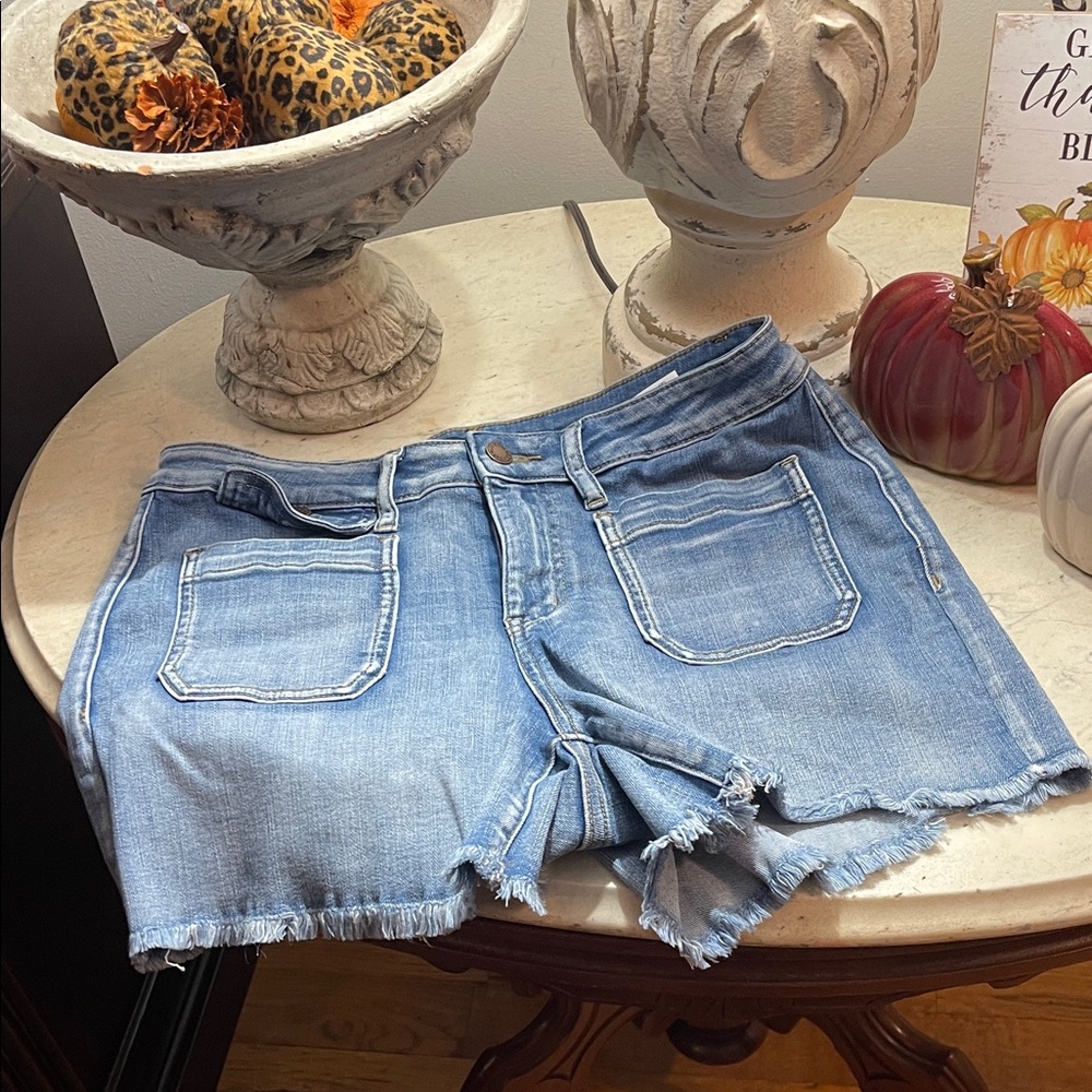 Judy Blue Light Blue Frayed Hem Jean Shorts